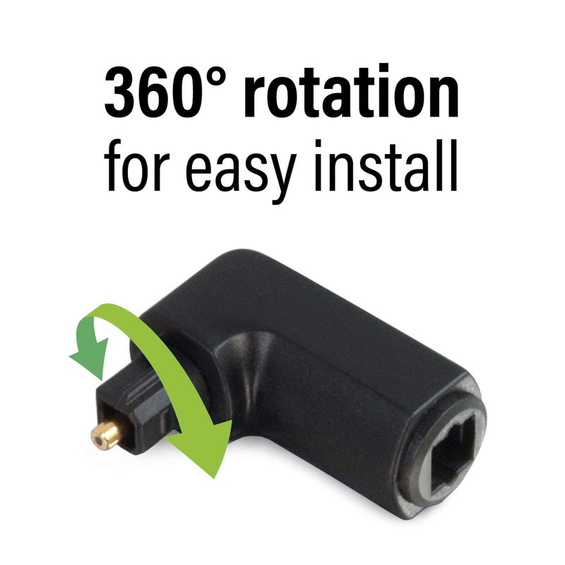 C2G Optical Audio Cable Adapter, 90 Degree, Black, Universal Compatibility, Gold-Plated Connectors, 1 Count, 40016 - Image 3